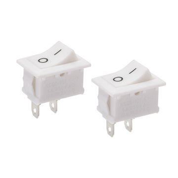 Harfington Uxcell Mini Boat Rocker Switch White Toggle Switch ON/OFF AC 250V/6A 125V/10A 2pcs