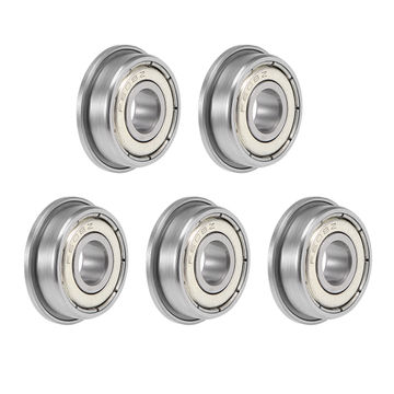 MF63ZZ Flanged Ball Bearing, 3x6x2.5mm Chrome Steel Double Shielded Flange Bearings,4 Pack