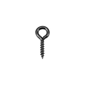 Uxcell 0.5 Screw Eye Hooks Self Tapping Screws Screw-In Hanger Eye-Shape Ring Hooks Black 200pcs | Harfington