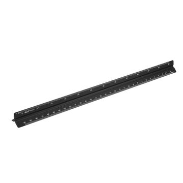 Uxcell Scale Ruler Aluminum Alloy 30cm Engineer Triangular Scale Architect  Rulers Black