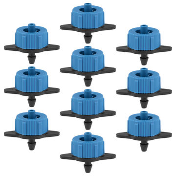 Harfington Uxcell Pressure Compensating Dripper 2 GPH 8L/H Emitter for Garden Lawn Drip Irrigation with Barbed Hose Connector, Plastic Black Blue 15pcs