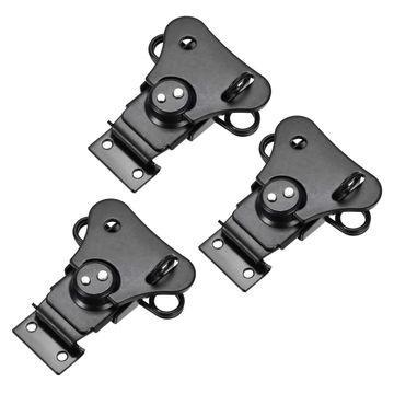 1.65" Iron Spring Loaded Butterfly Twist Latch Keeper Toggle Clamp With Keyhole 2 Pcs Silver - View #7