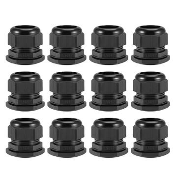 Uxcell PG42 Cable Gland 32-38mm Wire Hole – IP68 Waterproof Nylon Joint With Locknut & Washer, Black 3-Pack