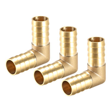uxcell 12mm or 1/2 ID Brass Barb Splicer Fitting,Y-Shaped 3 Ways,Barb Hose  Fitting Air Gas Water Fuel,Barbed Tee Connector