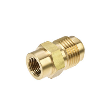 Harfington Uxcell Brass Pipe fitting, 3/8 SAE Flare Male to 1/8NPT Female Thread, Tubing Adapter Hose Connector, for Air Conditioner Refrigeration