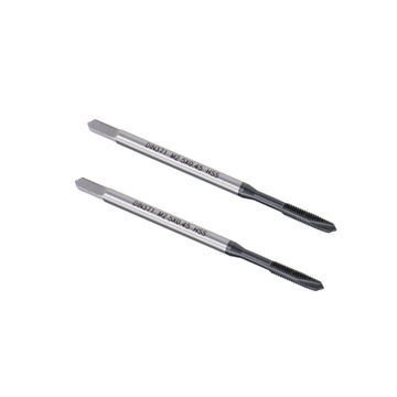 Spiral Point Taps – M8 X 1.25 Thread, TICN Coated High-Speed Steel, DIN371/376, 2-Piece Set For Through-Hole Tapping In Steel, Aluminum, And Plastic