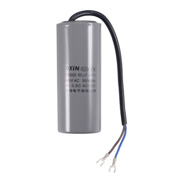 Harfington Uxcell CBB60 Lauf Kondensator mit Terminal Studin Für Luftkompressor Wasserpumpenmotor 60uF 450V AC 2 Drähte 50/60Hz Zylinder 123x50mm Polypropylenfilm