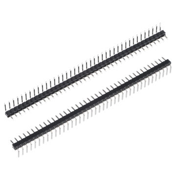 Harfington Uxcell Right Angle Header Pin 40P 1 Row 2mm Pitch Silver Tone Pin for Prototyping 40pcs