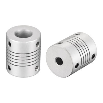 For 3D Printer Z Axis CNC Machine Uxcell 10mm To 8mm Aluminum Alloy Shaft Coupling Flexible Coupler L30xD25 Silver 2Pcs Joint Roller Machine