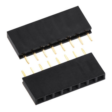 Harfington Uxcell Straight Header Pin 8P 1 Row 2.54mm Pitch Copper Pin for Prototype Black 30pcs