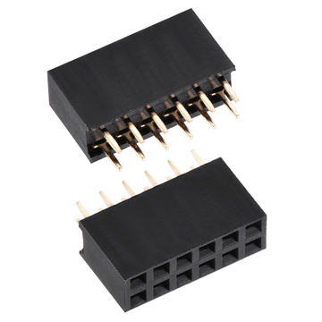 Harfington Uxcell Straight Header Pin 12P 2 Row 2.54mm Pitch Copper Pin for Prototype Black 20pcs