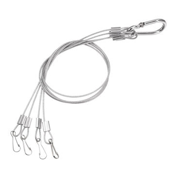 Harfington Hanging Chains, 35cm Stainless Steel Extension Rope Hanger 4 Point Holders for Plant Basket Chandelier Lantern, Silver Tone Pack of 5