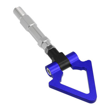 Harfington Blue Aluminum Alloy Triangle Shape Front Rear Bumper Trailer Ring Eye Towing Tow Hook Screw for Audi A5 S5 RS5 2008-2014