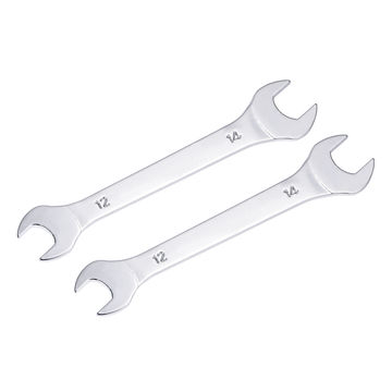 Harfington Uxcell Thin Open End Wrench, 12mm x 14mm Metric Chrome Plated High Carbon Steel, 2 Pcs