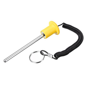 Harfington Uxcell 8mm x 125mm Weight Stack Pin with Pull Rope Magnetic Strength Training Yellow