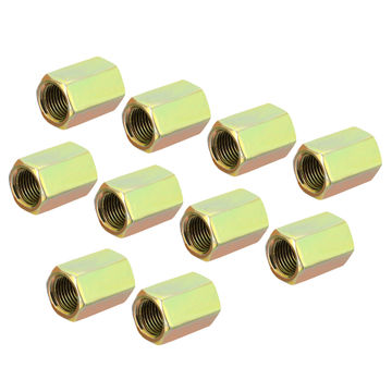 Harfington Hex Coupling Nuts M10 x 1mm Fine Thread 20mm Length Sleeve Stud Rod Adapters Pipe Connectors Colorful Pack of 15