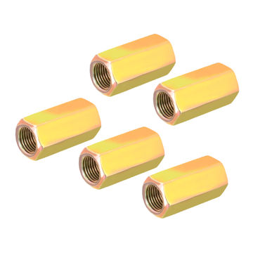 Harfington Hex Coupling Nuts M10 x 1mm Fine Thread 30mm Length Sleeve Stud Rod Adapters Pipe Connectors Colorful Pack of 5