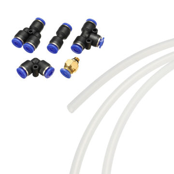 Harfington Pneumatic Nylon Air Pipe Kit, 4mm OD 10 Meters M5 Tube with 12 Pack Push to Connect Fitting, White