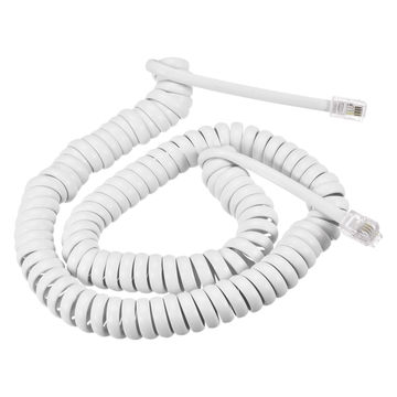 Harfington Telephone Handset Cord, 4P4C 22.97 Feet Landline Phone Cable White 2 Pack
