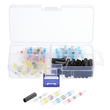 Harfington Solder Seal Wires Connectors Kit 102pcs 26-10 AWG Waterproof Heat Shrink Connector Terminal with Stereo Solder Sleeve