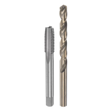 Uxcell M8 X 1.25 Tap & Drill Bit Set – 3 Spiral Point Taps + 3 6.8mm Cobalt Drill Bits, Titanium/Roasted Yellow Finish For Metalworking
