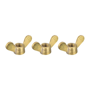 Uxcell M6 Brass Wing Nuts – 2-Pack Butterfly Hand-Tighten Fasteners – Corrosion-Resistant For Furniture, Machinery & Electronics