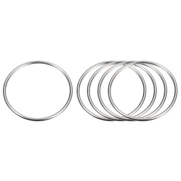 Uxcell 201 Stainless Steel O-Ring – 50mm Outer Diameter, 8mm Thick, Welded Round Rings For Hanging, Crafts, Belts & Accessories – 6-Pack