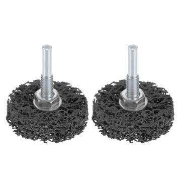 Harfington 2pcs Strip Wheel Stripping Wheels 2"x1/2"x1/4" Shaft for Angle Grinder Black