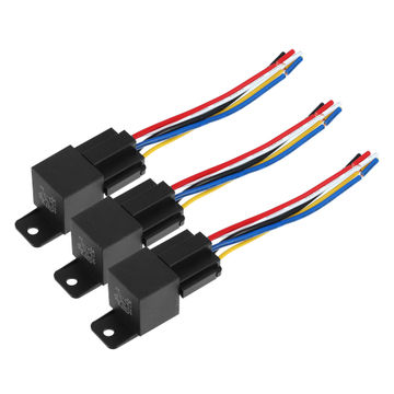 Harfington 3 Stück 36V 40A SPDT Auto Relais 5 Stifte 5 Drähte mit Kabelbaum Buchse Stecker