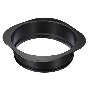 Harfington 10" Duct Connector Flange, Dryer Vent Wall Plate Square to Round Straight Ducting Plate for Air Heating Cooling Ventilation Exhaust Fan, Black