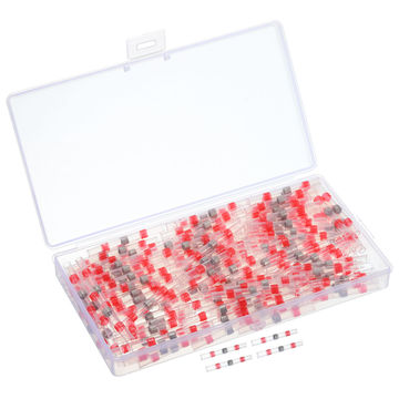 Harfington Solder Seal Wires Heat Shrink Butt Connectors 150pcs 22-18 AWG Red Waterproof Wire Crimp for Marine, Cable, Wiring with Round Case
