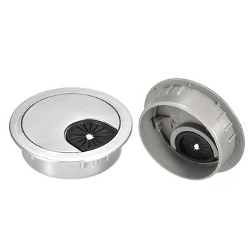 2Pcs 45mm Cable Hole Cover ABS Desk Cable Wire Cord Grommet For Wire Organizer Black