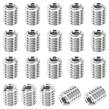 HARFINGTON 10-Pack Thread Repair Inserts – M8 X 1.25 Male To M6 X 1 Female, 15mm Long Stainless Steel Reducing Nuts, Self-Tapping Sleeves