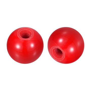 Harfington Uxcell 5Pcs M8 Phenolic Thread 30mm Dia Threaded Ball Knobs for Machine Handle, Red