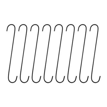 HARFINGTON 2-Pack Extra Long 12-Inch S-Hooks – Heavy-Duty High Manganese Steel, 110lb Capacity, Black Finish For Kitchen, Garden, Garage, Closet