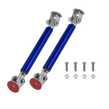 Harfington 2pcs 7.5cm/2.95in Car Splitter Support Rods Adjustable Front Rear Bumper Lip Splitter Strut Rod Tie Support Bars Aluminum Alloy Bule No Drilling Holes