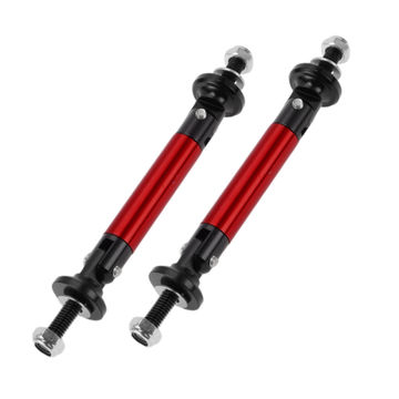 Harfington 2pcs 45mm/1.77in Car Splitter Support Rods Adjustable Front Rear Bumper Lip Splitter Strut Rod Tie Support Bars Aluminum Alloy Red