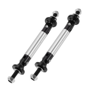 Harfington 2pcs 45mm/1.77in Car Splitter Support Rods Adjustable Front Rear Bumper Lip Splitter Strut Rod Tie Support Bars Aluminum Alloy Silver Tone