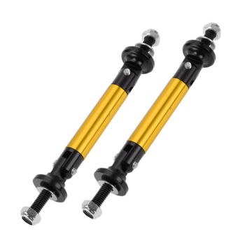 Harfington 2pcs 45mm/1.77in Car Splitter Support Rods Adjustable Front Rear Bumper Lip Splitter Strut Rod Tie Support Bars Aluminum Alloy Gold Tone