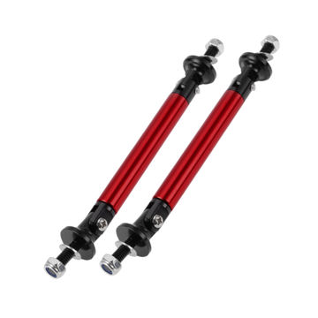 Harfington 2pcs 75mm/2.95in Car Splitter Support Rods Adjustable Front Rear Bumper Lip Splitter Strut Rod Tie Support Bars Aluminum Alloy Red