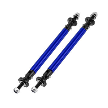 Harfington 2pcs 100mm/3.94in Car Splitter Support Rods Adjustable Front Rear Bumper Lip Splitter Strut Rod Tie Support Bars Aluminum Alloy Bule