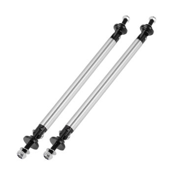 Harfington 2pcs 150mm/5.91in Car Splitter Support Rods Adjustable Front Rear Bumper Lip Splitter Strut Rod Tie Support Bars Aluminum Alloy Silver Tone