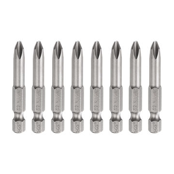Harfington 8pcs PH2 Phillips Screwdriver Bit 1/4" Hex Shank 2" Long 0.24" Rod Magnetic