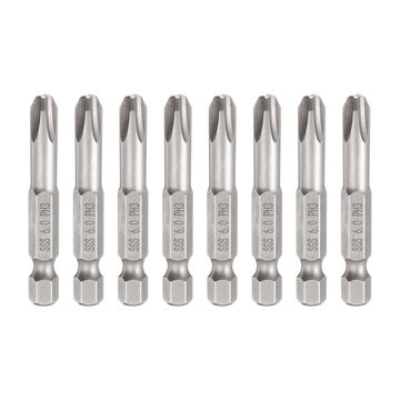 Harfington 8pcs PH3 Phillips Screwdriver Bit 1/4" Hex Shank 2" Long 0.24" Rod Magnetic