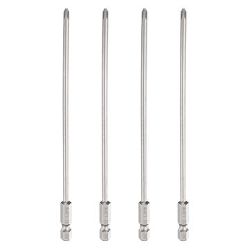 Harfington 4pcs PH1 Phillips Screwdriver Bit 1/4" Hex Shank 6" Long 0.14" Rod Magnetic