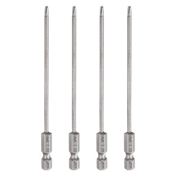 Harfington 4pcs #1 Phillips Screwdriver Bit PH1 1/4" Hex Shank 4.3" (110mm) Long 0.1" Rod Magnetic Cross Head Drill Bits S2 Steel Industrial Screw Driver for Electric Power Tools, Gray