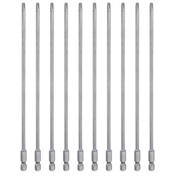 Harfington 10pcs Magnetic Phillips Screwdriver Bit PH2 1/4" Hex Shank 200mm Long 4mm Rod