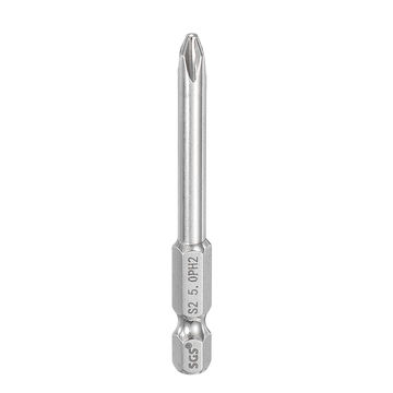 Harfington PH2 Phillips Screwdrivers Bits 1/4" Hex Shank 2.6" Long 0.2" Rod Magnetic