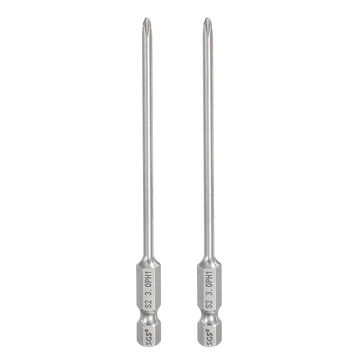 HARFINGTON #0 Phillips Screwdriver Bit – 1/4 Inch Hex Shank, 4.33 Inch Long, S2 Steel, Magnetic Cross Head For Precision Work