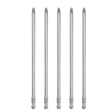 Harfington 5pcs PH2 Phillips Screwdrivers Bits 1/4" Hex Shank 8" Long 0.24" Rod Magnetic
